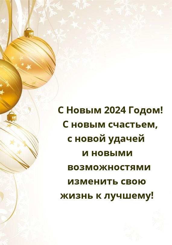 С Новым 2024 Годом! С новым счастьем, с новой удачей 